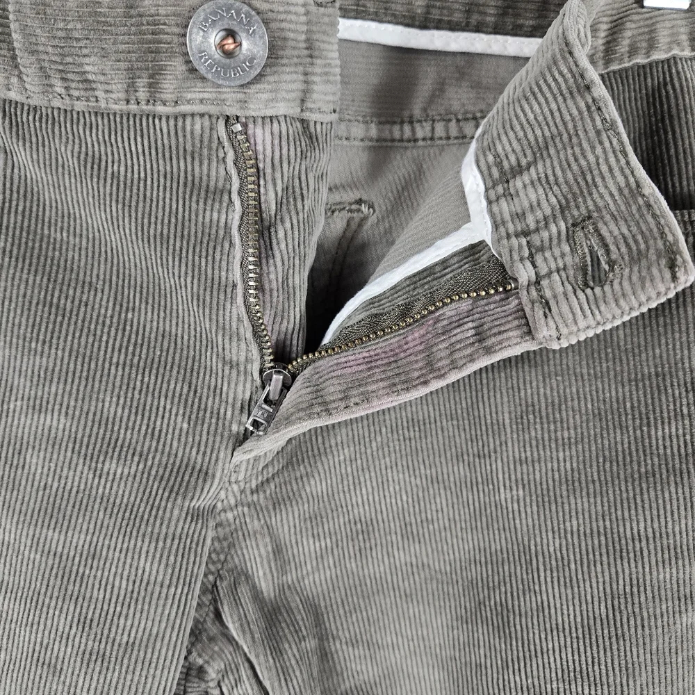 Banana Republic Olive Green Taupe Skinny Stretch Corduroy Pants Mens Size 28